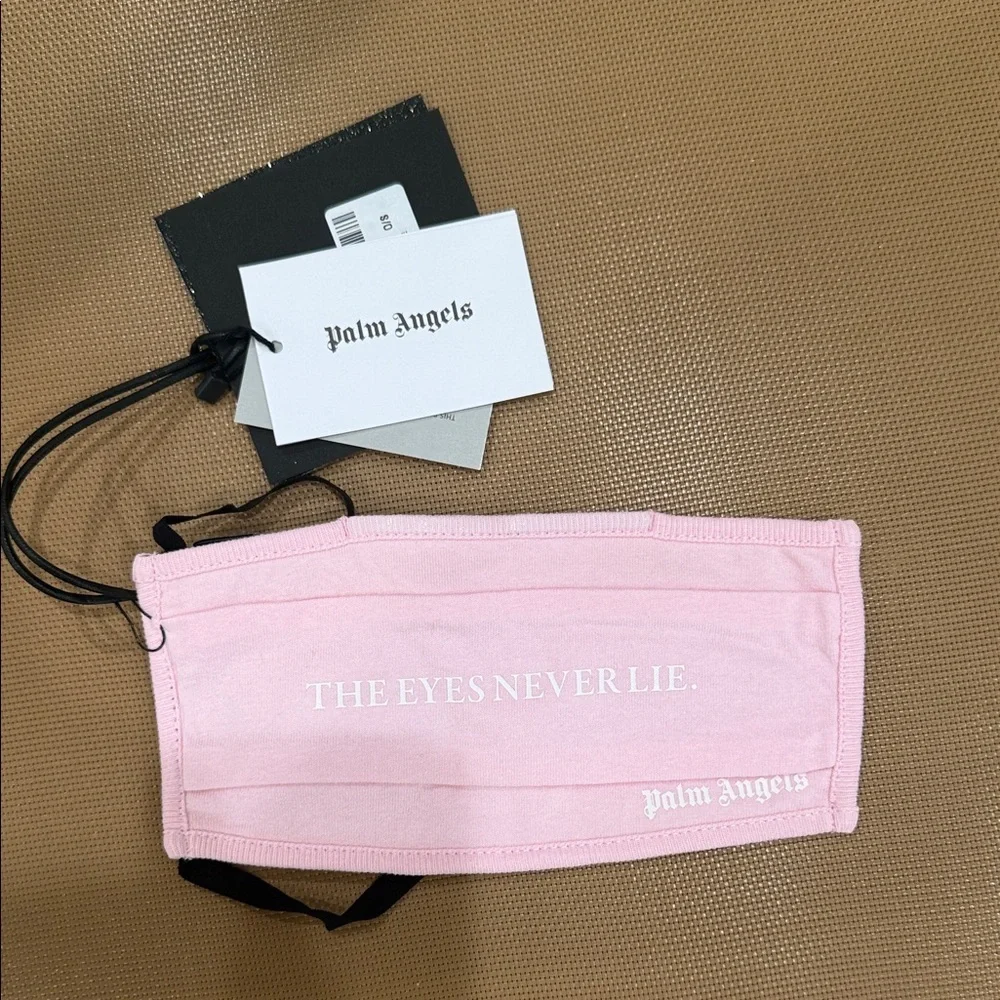 Palm Angels Light Pink Mask with Text